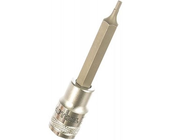 Бита-головка торцевая сатинированная удлиненная (HEX; 1/2"; H3) KRAFTOOL 27909-03 