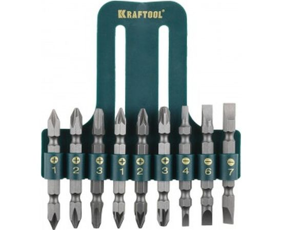 Набор бит двухсторонних 9 предметов (PH; PZ; SL) Kraftool 26060-H10 