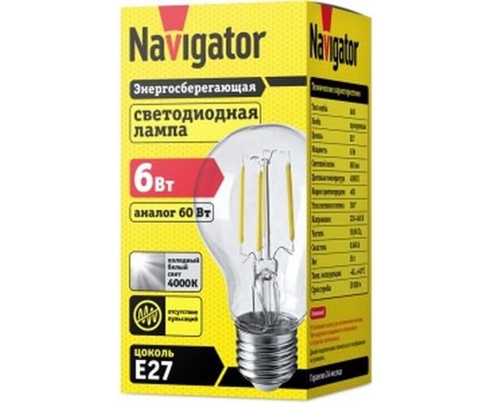 Лампа Navigator, NLL-F-A60-6-230-4K-E27 61344 – изображение 2