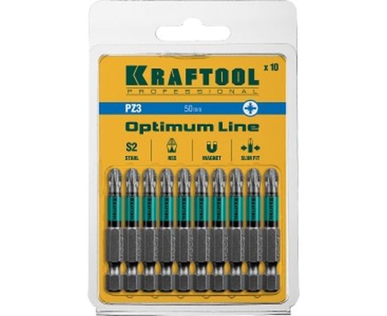 Биты профессиональные (PZ3, 50 мм, 10 шт.) Kraftool 26124-3-50-10 – изображение 2