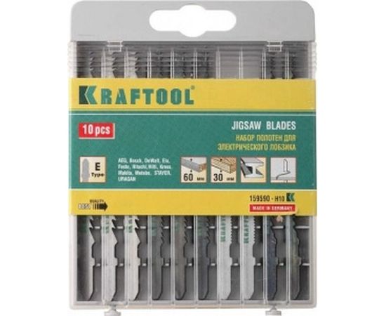 Набор полотен универсальный 10 шт. для электролобзика Kraftool 159590-H10 – изображение 2