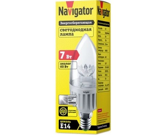 Лампа Navigator, NLL-C37-7-230-4K-E14-CL 71853 – изображение 2
