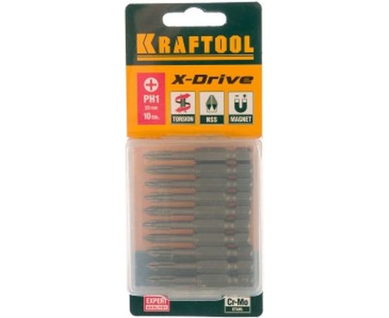 Биты "EXPERT" (E 1/4"; PH 1; 50 мм; 10 шт.) KRAFTOOL 26121-1-50-10 – изображение 2
