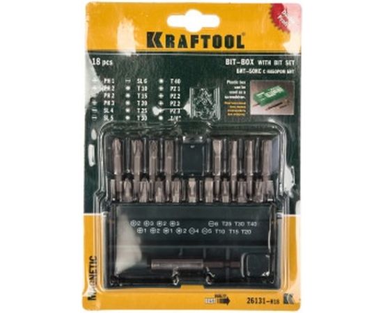 Набор бит с магнитным адаптером KRAFTOOL 26131-H18 – изображение 3