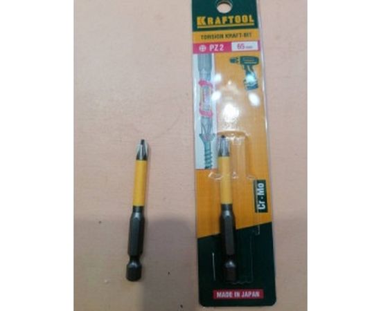 Биты "INDUSTRIE" торсионные, обточенные (PZ2, 65 мм, 2 шт.) Kraftool 26103-2-65 – изображение 4