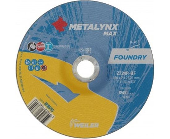 Круг шлифовальный (180x7x22.23 мм; ZZ24R-BF) Metalynx 388655 