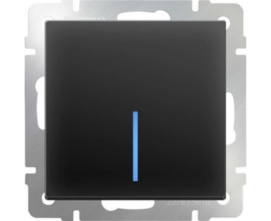 Выключатель WERKEL WL08-SW-1G-LED одноклавишный с подсветкой черный матовый a029871 