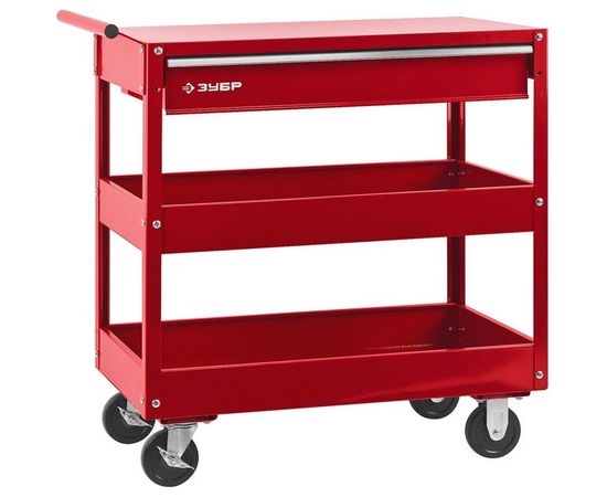 Инструментальная тележка Зубр МАСТЕР 1 ящик + 2 полки, 737x383x785мм 38912 