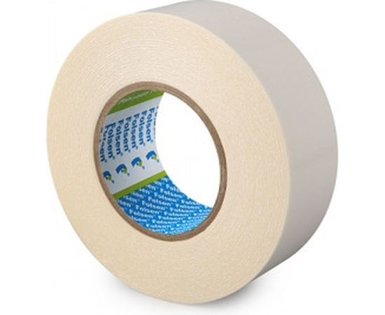 Бумажная двусторонняя лента FOLSEN 4 мм x 50м, тишью HM, 80 mic, пластиковый сердечник 735004 