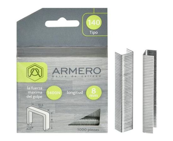 Скобы (1000 шт; 8 мм; тип 140) для степлера ARMERO A312/011 