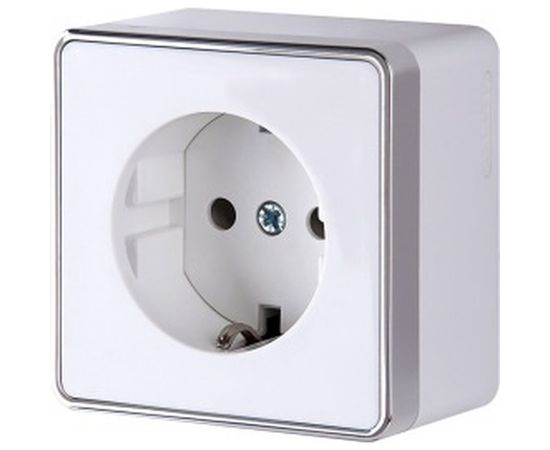 Розетка WERKEL WL15-02-02 с заземлением и шторками Gallant белая a036766 