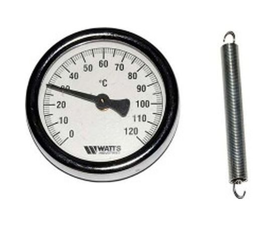 Термометр Watts F+R810 TCM биметаллический, накладной,  63mm, 0-120C 10006504 