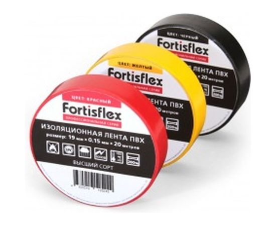 Изолента ПВХ FORTISFLEX 19 ммх0.15 ммх20 м зеленая 71233 – изображение 2