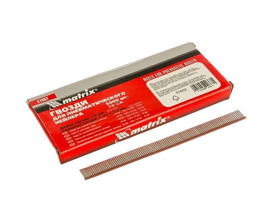 Гвозди 18GA (5000 шт; 10 мм; 1х1.25 мм) для пневматического нейлера MATRIX 57602 – изображение 2