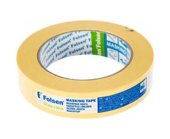 Малярная лента Folsen желтая 60oC 25ммx50м 02325 – изображение 2
