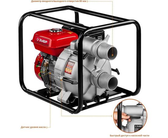 Бензиновая мотопомпа ЗУБР МАСТЕР МПГ-1000-80 – изображение 6