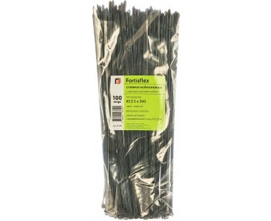Нейлоновые стяжки с металлическим зубом FORTISFLEX КСЗ 5x300 черный 100 штук 61338 – изображение 4