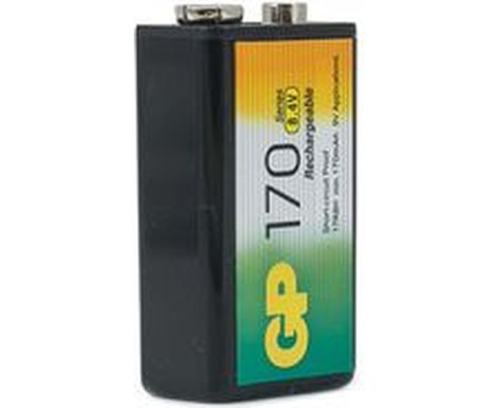 Перезаряжаемые аккумуляторы GP 17R8H 9V Крона, емкость 170 мАч - 1 шт. в блистере 17R8H-2CRU – изображение 4