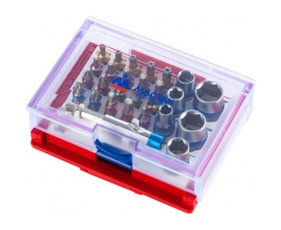 Набор вставок бит 1/4, TORX, HEX, PZ, PH, SLOT, 28 предметов МАСТАК 058-10028C – изображение 5