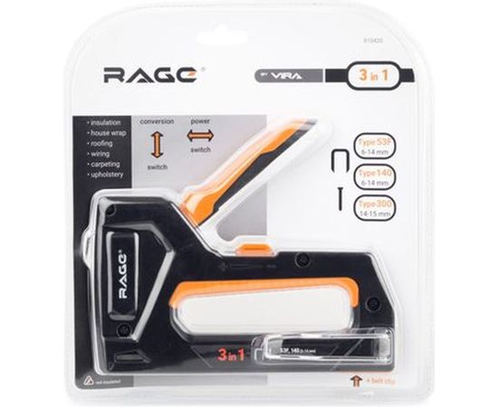 Строительный степлер VIRA RAGE 3 в 1, 6-14 мм 810420 – изображение 5