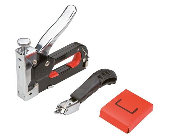 Степлер (6-8 мм, скобы J) и скободер Top Tools 41E915 