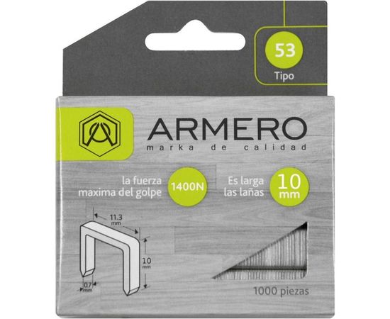 Скобы (1000 шт; 10 мм; тип 53) для степлера ARMERO A312/008 