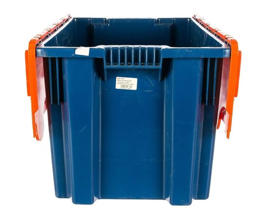 Ящик п/э 600х400х350, сплошной, синий с оранжевой крышкой Тара.ру 18661 