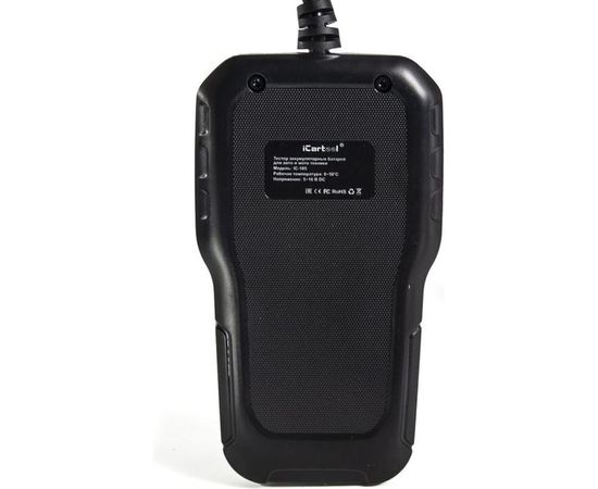 Тестер аккумуляторных батарей iCarTool IC-105, АКБ 12В, до 2000А, тест системы пуска и зарядки, печать и хранение результатов – изображение 2