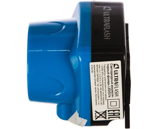 Налобный аккумуляторный фонарь, 220В, голубой, 0.4Вт LED, 1 режим, пластик Ultraflash LED5374 12427 – изображение 3