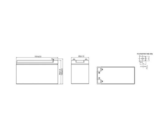 Аккумулятор HR1234W для ИБП WBR HR1234WF2WBR – изображение 2