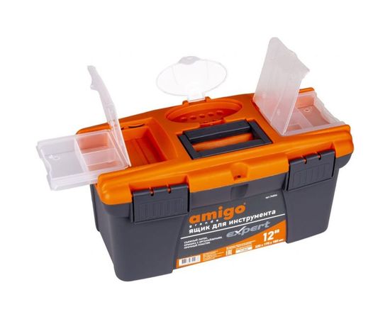 Ящик для инструмента AMIGO пластиковый, 12", 32х17,5х16 см 74854 – изображение 3
