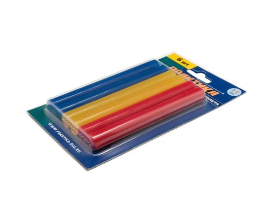 Клей для клеевого пистолета цветной (6 шт; 11х100 мм; 3 цвета) ПРАКТИКА 641-688 – изображение 4