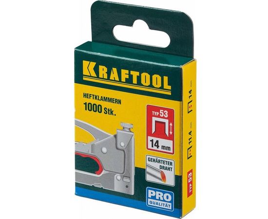 Закаленные скобы для степлера Kraftool Expert тип 53 красные 14 мм 1000 шт. 31670-14 – изображение 3