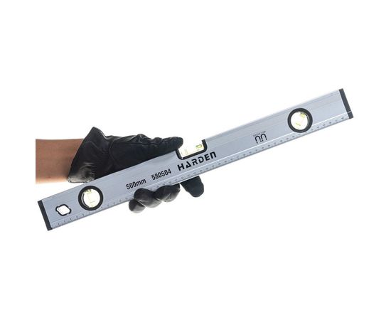 Строительный магнитный уровень HARDEN с 3-мя глазками, 500 мм. 580504 – изображение 2
