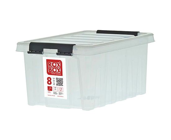 Ящик Rox Box п/п 335х220х155 мм с крышкой и клипсами прозрачный 18696 
