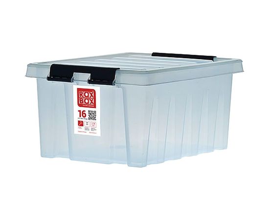Ящик Rox Box п/п 415х300х190 мм с крышкой и клипсами прозрачный 18704 