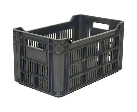 Ящик п/э Тара.ру 500х300х264 с перфорацией, чёрный 01305 