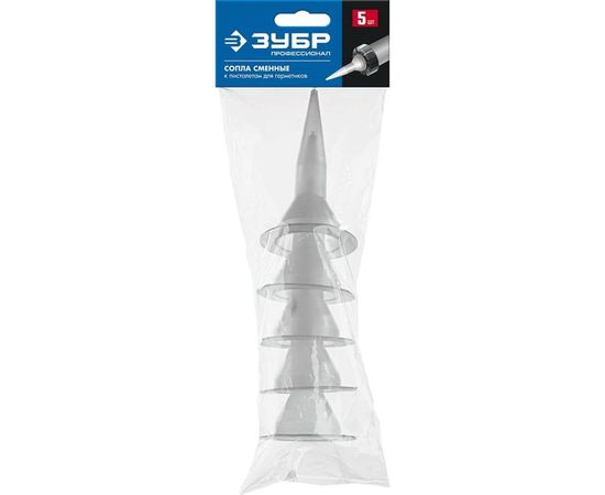 Запасные сопла для закрытых пистолетов для герметика ЗУБР Профессионал 310 мл 5 шт 06633-S 
