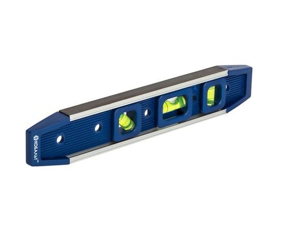 Строительный уровень КОБАЛЬТ 225 мм Торпедо 3 глазка магнитный 243-356 