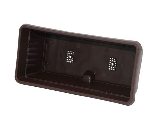 Балконный пластиковый ящик с поддоном ПРОТЭКТ коричневый ЯБ-40 К – изображение 2