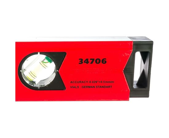 Алюминиевый уровень MATRIX 600 мм 3 глазка (1 зеркальный) 34706 – изображение 2