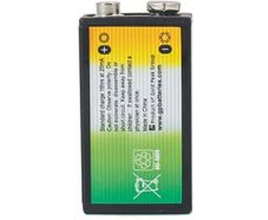 Перезаряжаемые аккумуляторы GP 20R8H 9V Крона 1 шт. в блистере. 20R8H-2CRU1 – изображение 4