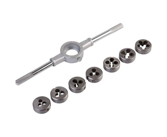 Набор плашек WIEDERKRAFT М3 - 12, 8 предметов, метрическая резьба WDK-DS0312 