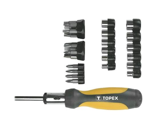 Сменные наконечники и головки с рукояткой набор 29 шт TOPEX 39D356 
