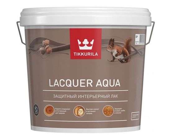 Лак TIKKURILA EURO LACQUER AQUA интерьерный, антисептирующий, защитный, матовый 2,7л 700001138 