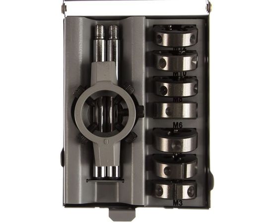 Набор круглых ручных плашек Thorvik D-COMBO М3-М12, HSS, 8 предметов MDS8 52885 