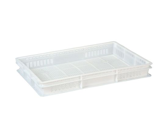Ящик п/э с перфорацией 600x400x75 белый морозостойкий Тара.ру 04656 