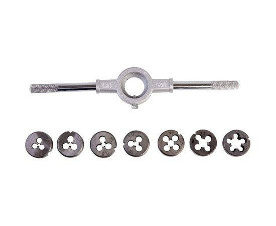 Набор плашек WIEDERKRAFT М3 - 12, 8 предметов, метрическая резьба WDK-DS0312 – изображение 3