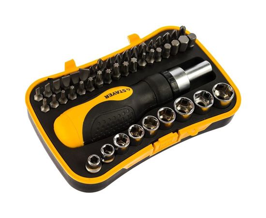 Реверсивная отвертка с битами и торцевыми головками 46шт STAYER MASTER ТECHNO 25084-H46 – изображение 3