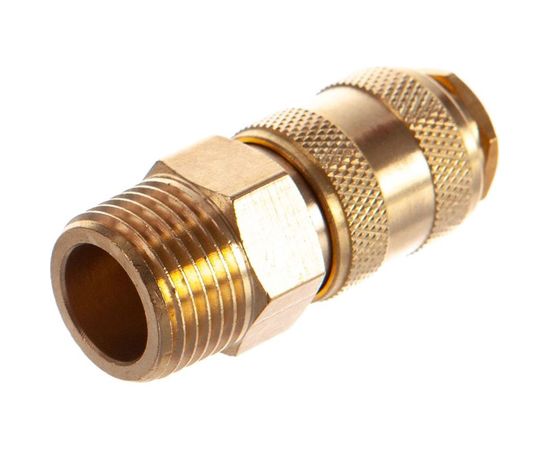 Быстроразъем пневматический с клапаном - наружная резьба 1/2"", латунь ЭВРИКА ER-BSE1-4SM – изображение 2